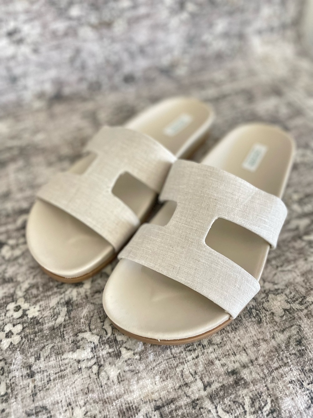 Talbots Well Within Linen Slide Sandals Sustainable Minimalist Cream Beige - Picture 7 of 9